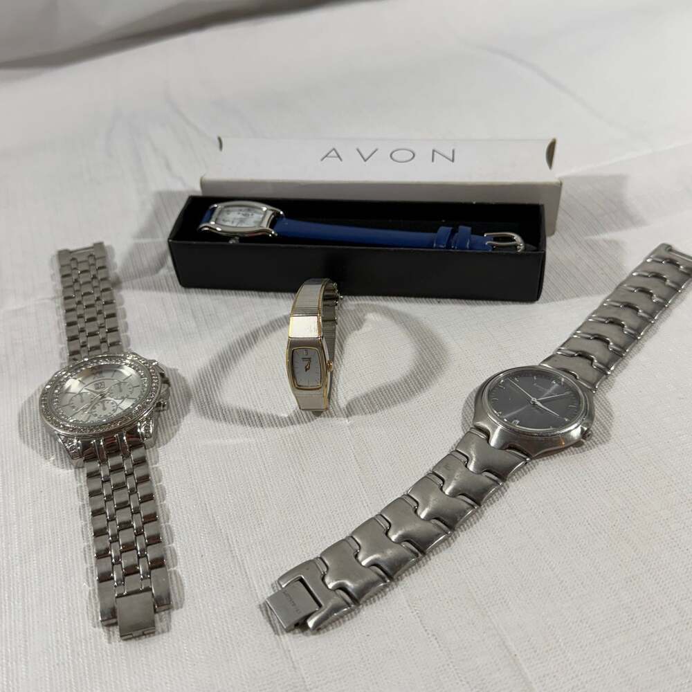 Lot of 4 Women's Vintage & Modern Watches - Avon, Kenneth Cole, Seiko